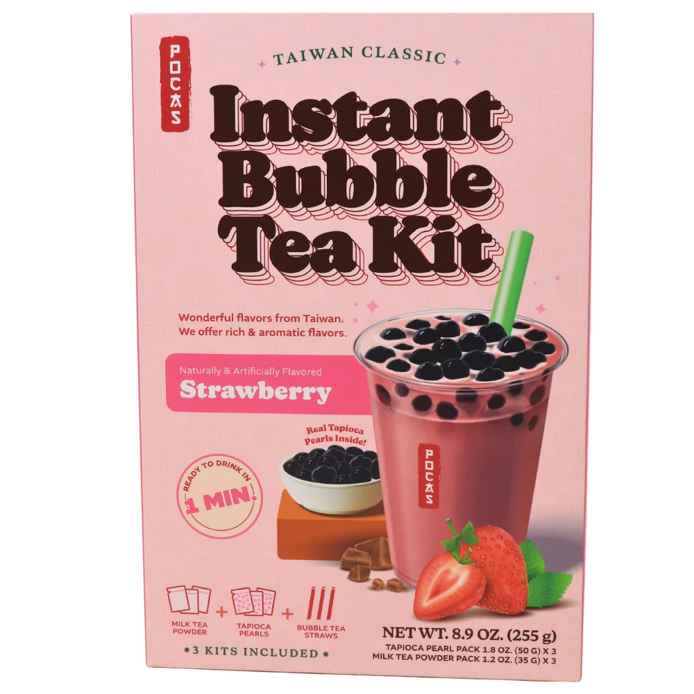 Pocas DIY Bubble Tea Kit Strawberry 3 Pack -  9oz