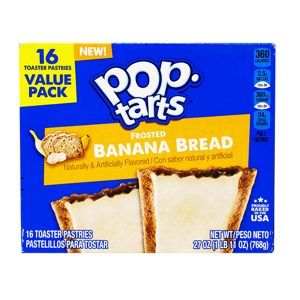 Pop-Tarts Frosted Banana Bread 16 Pack - 768g