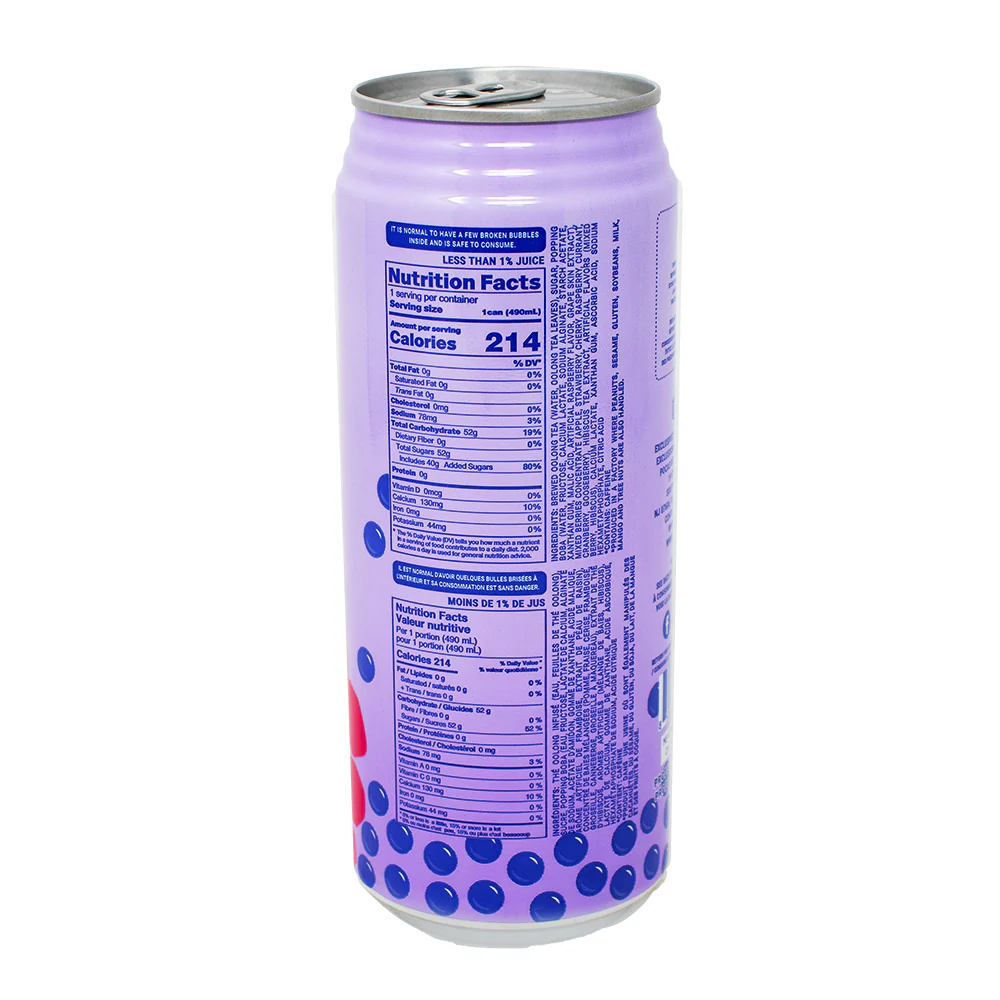 Popping Boba Mixed berry Hibiscus Tea Drink - 16.5oz - Image 2