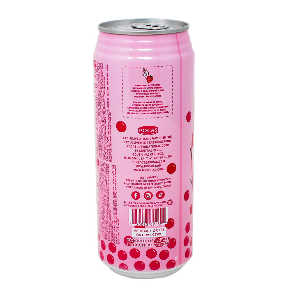 Popping Boba Strawberry Dragon Oolong Drink - 16.05oz - Image 3