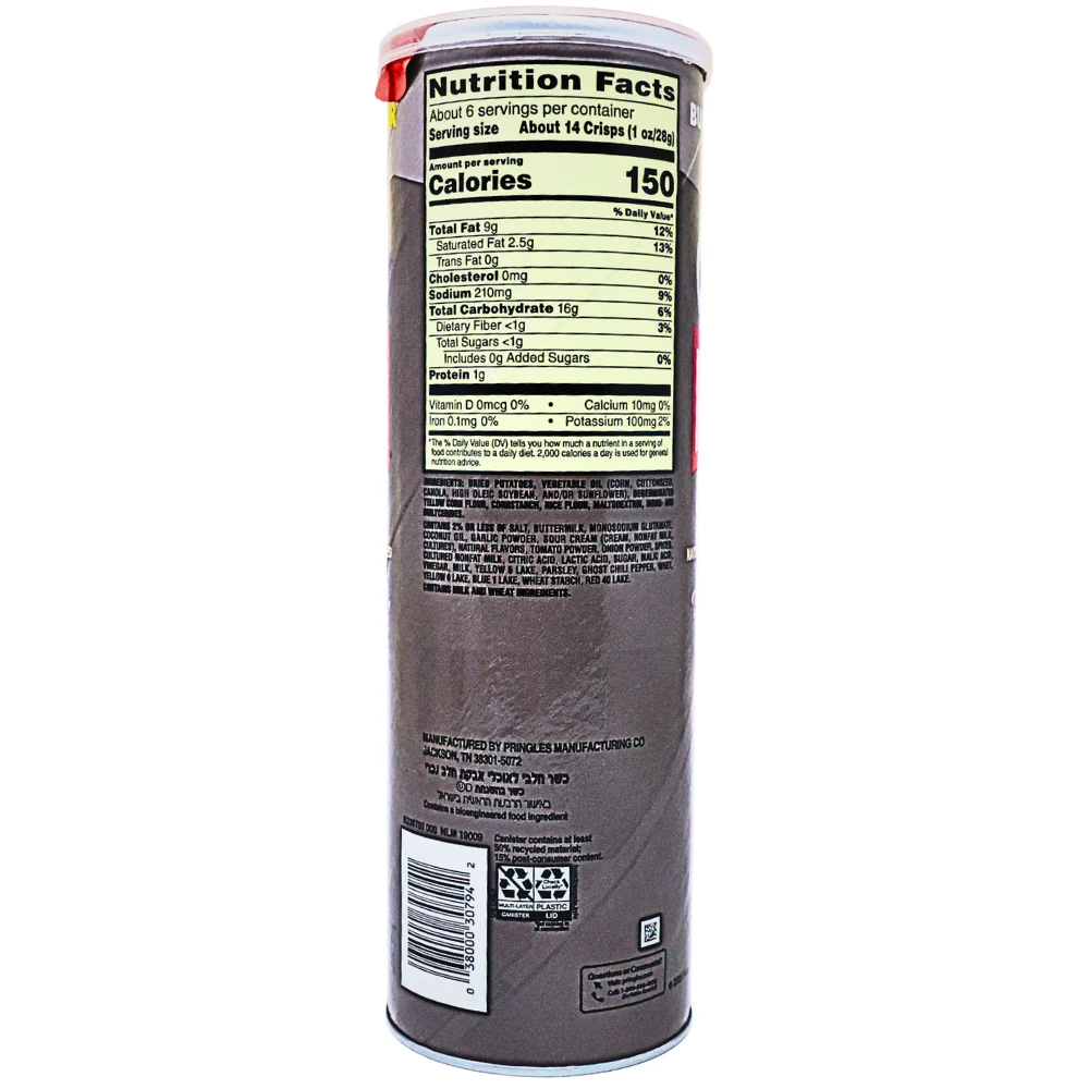 Pringles Ghost Pepper Ranch - 5.5oz - Image 2