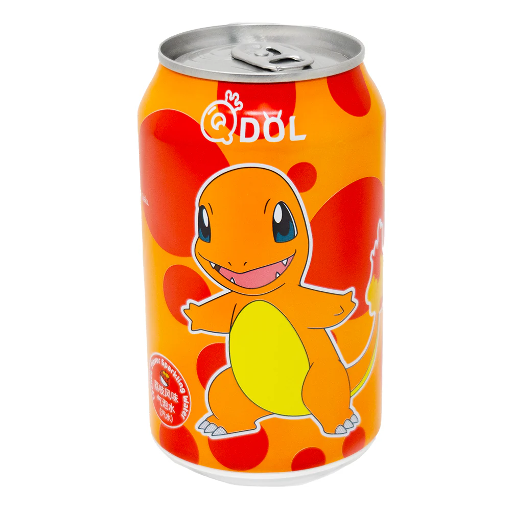 Qdol Pokemon Charmander Sparkling Drink Lychee (China) - 330mL