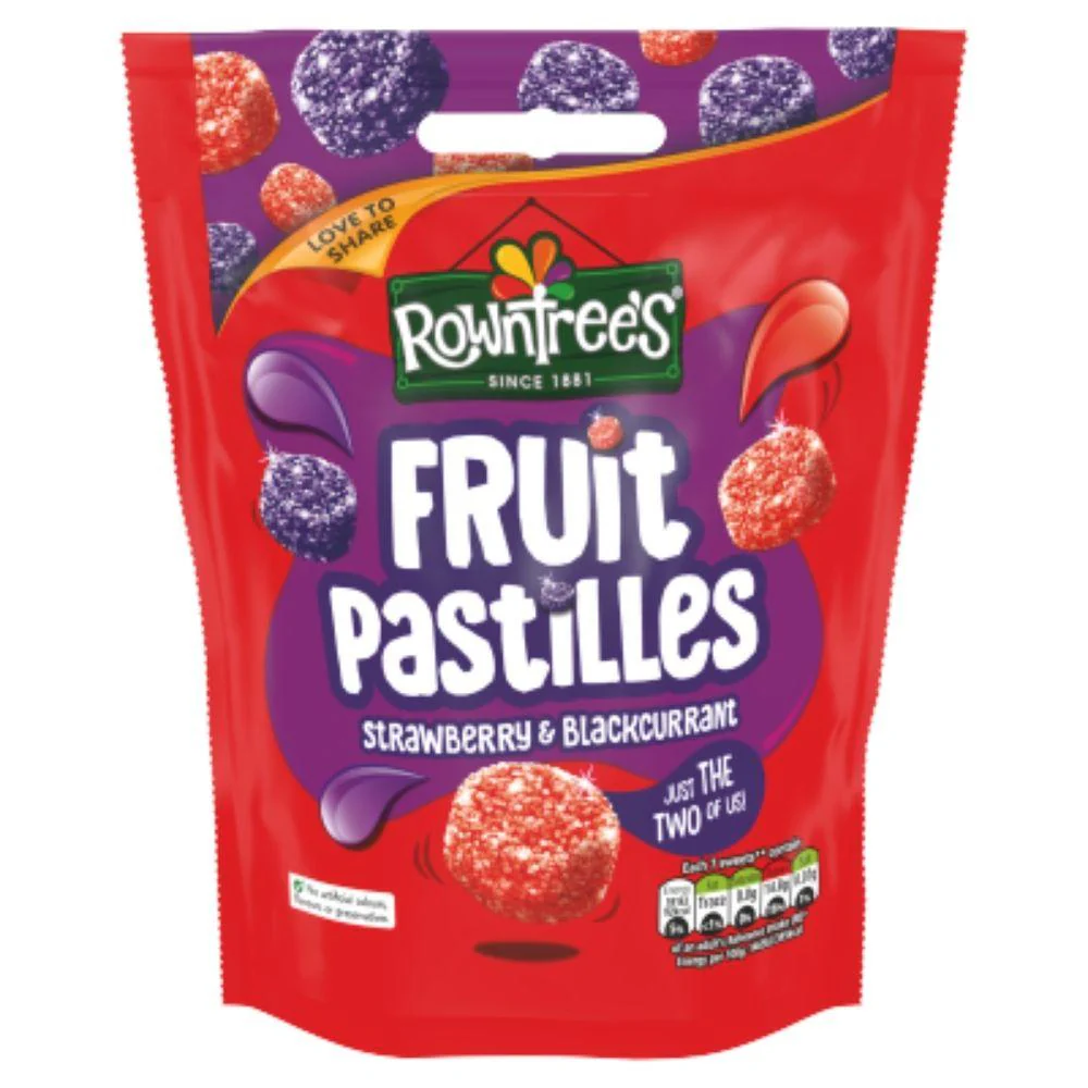 Rowntree's Fruit Pastilles Strawberry & Blackcurrant (UK) - 143g