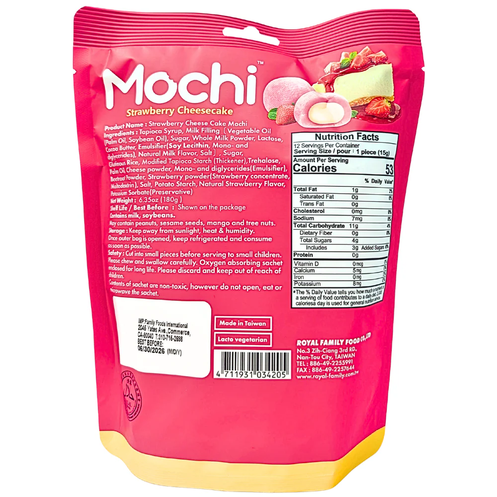 Royal Family Mochi Strawberry Cheese Cake - 180g - Image 2