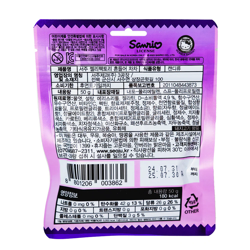 Sanrio Shake It Cha Cha Cool Fruit Gummies with Stickers (Korea) - 50g - Image 2