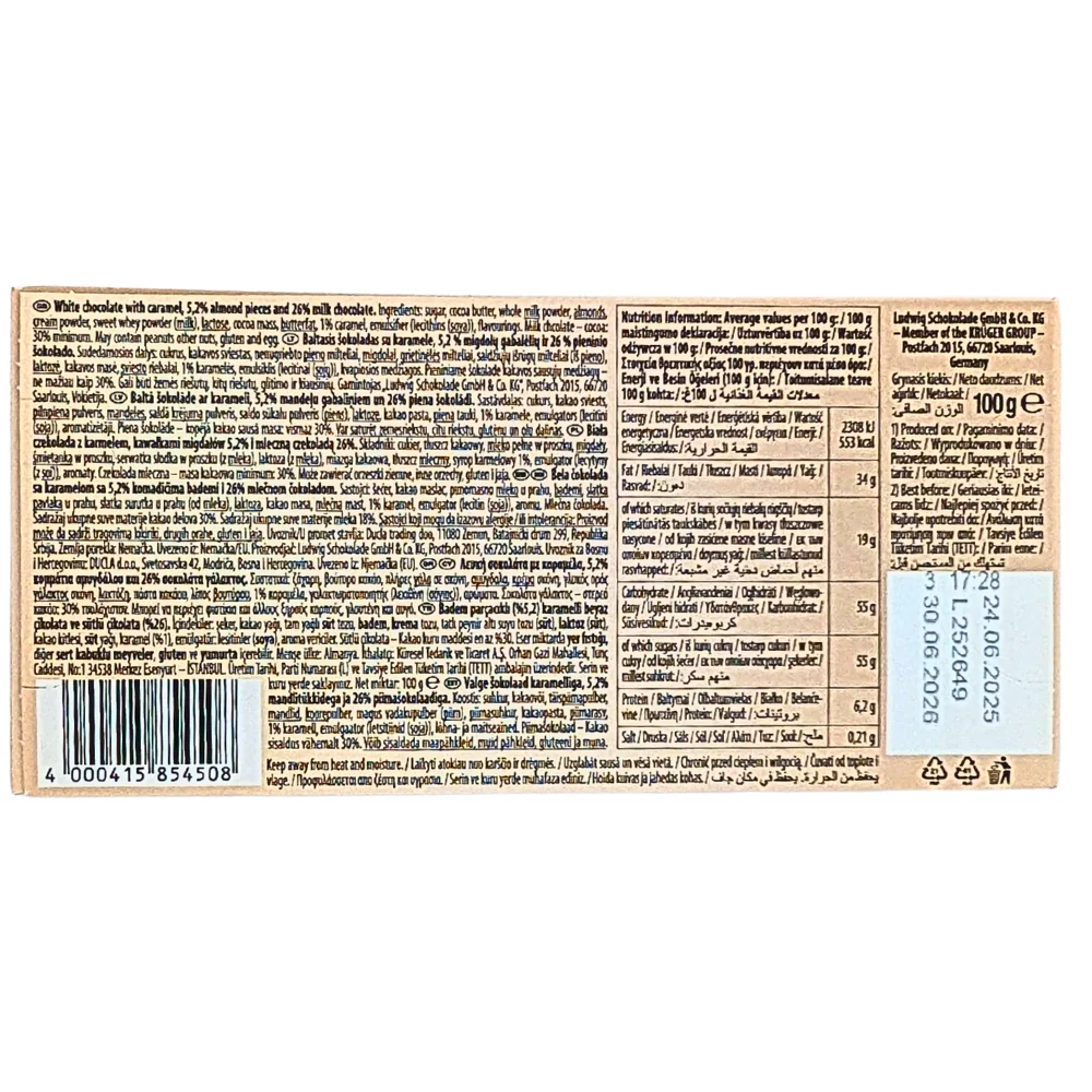Schogetten Chocolate Blonde Almond (Germany) - 100g - Image 2