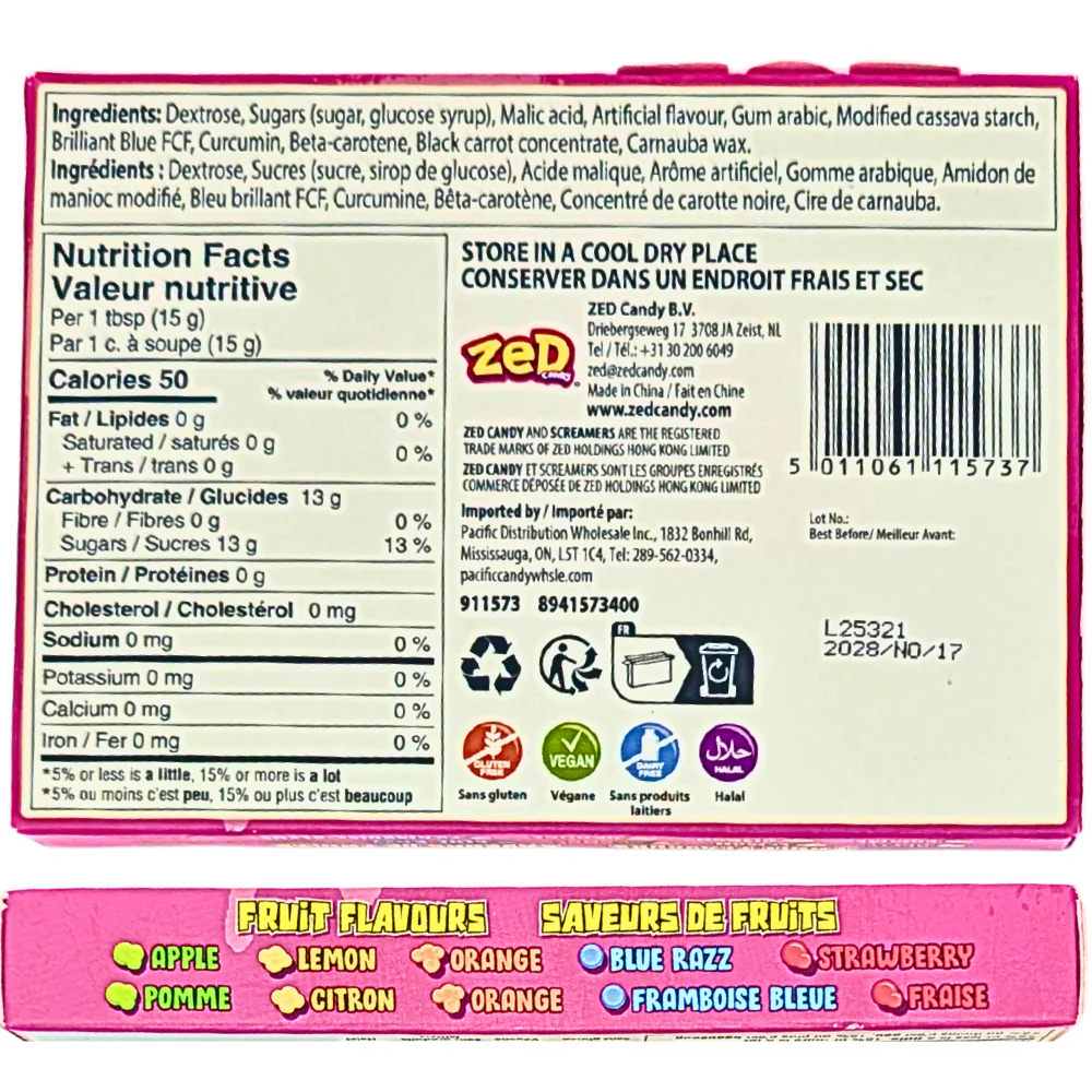 Screamers Nippers Sour Candy Crunch Theater Box - 140g - Image 2