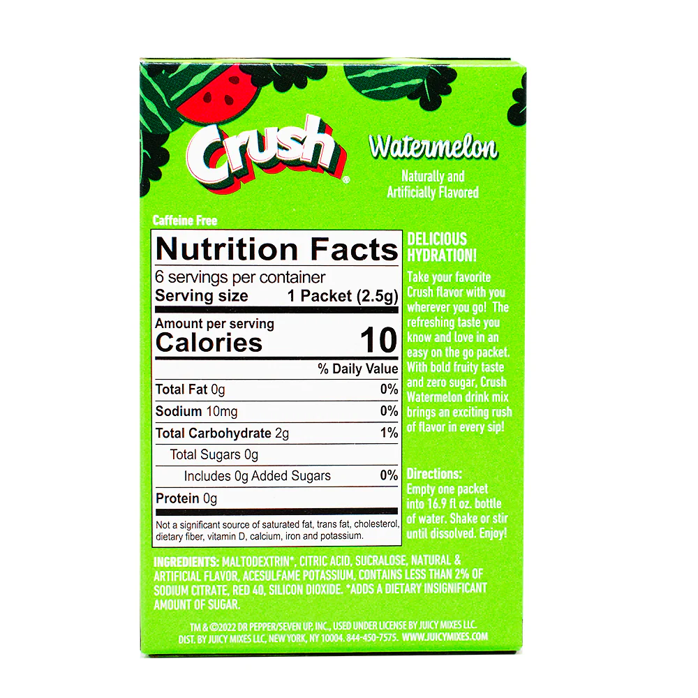 Crush Watermelon Singles to Go Drink Mix - 15g - Image 3