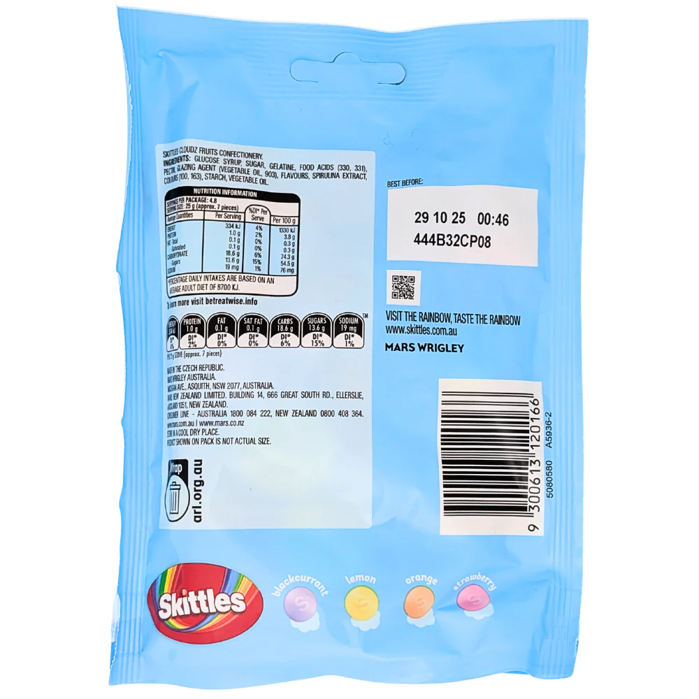 Skittles Cloudz Fruits (Australia) - 120g - Image 2
