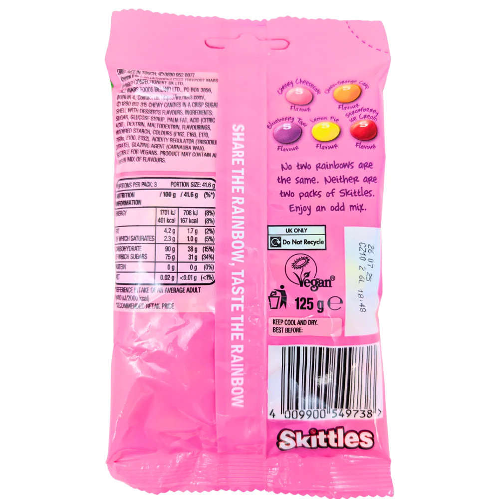 Skittles Desserts Candies (UK) - 125g - Image 2