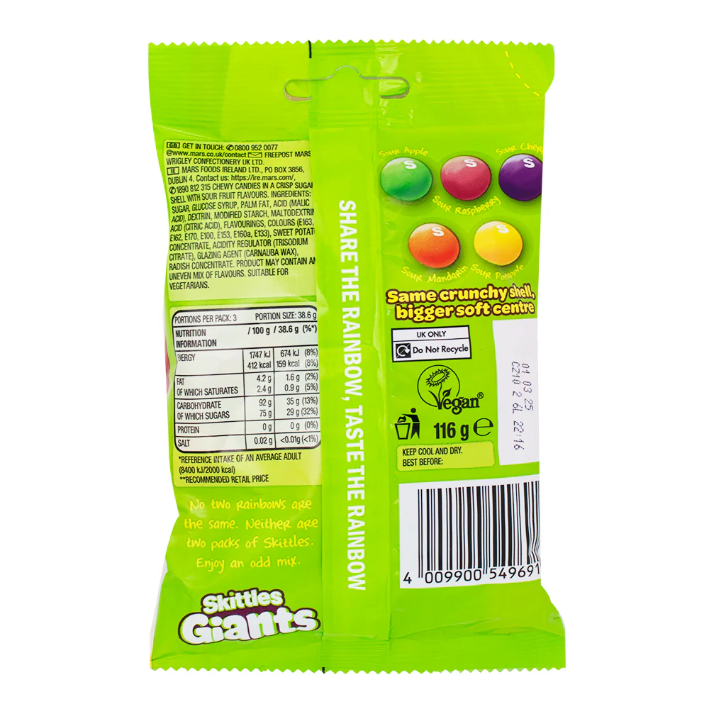 Skittles Giants Crazy Sours (UK) - 116g - Image 2