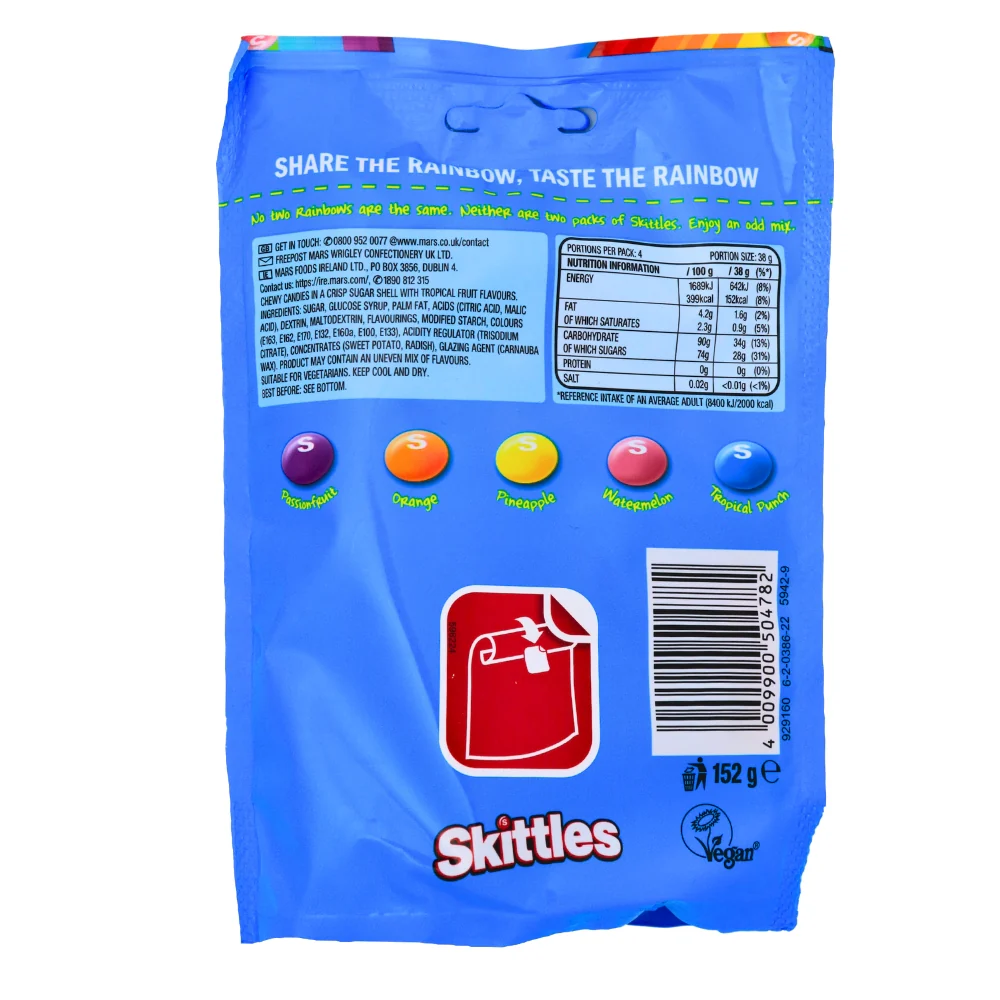 Skittles Tropical (UK)- 152g - Image 2