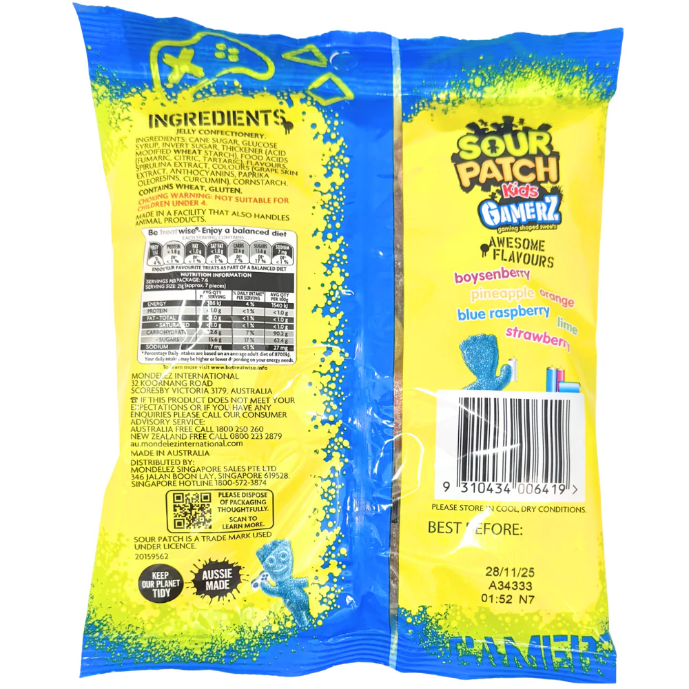 Sour Patch Kids Gamerz (Australia) - 190g *BB June 06 2026* - Image 2