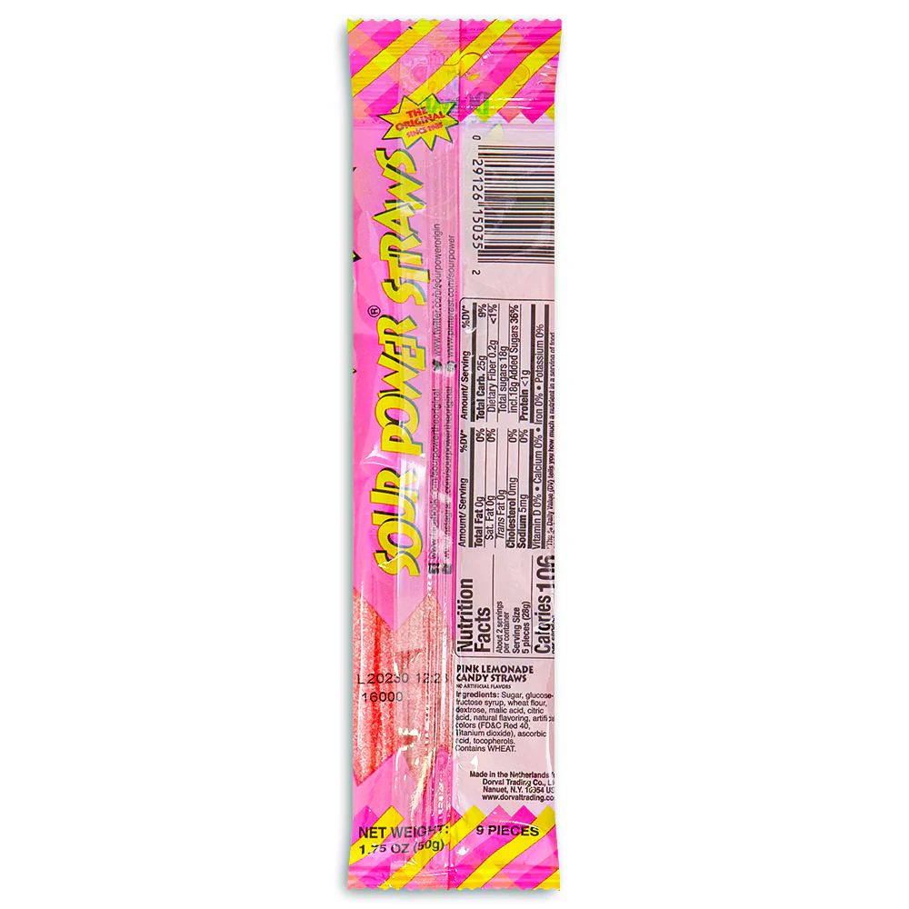 Sour Power Straws Pink Lemonade - 1.75oz - Image 3
