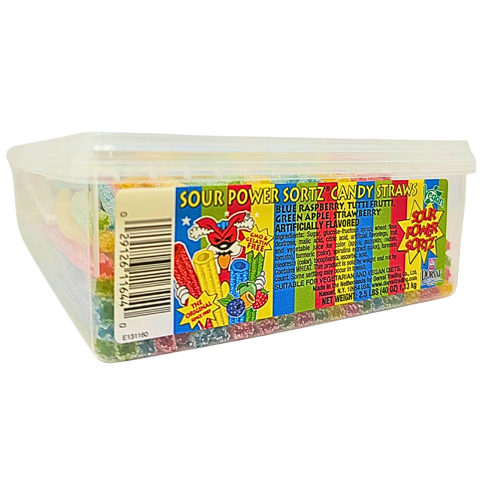 Sour Power Straws Tub - 2.5lb - Image 2