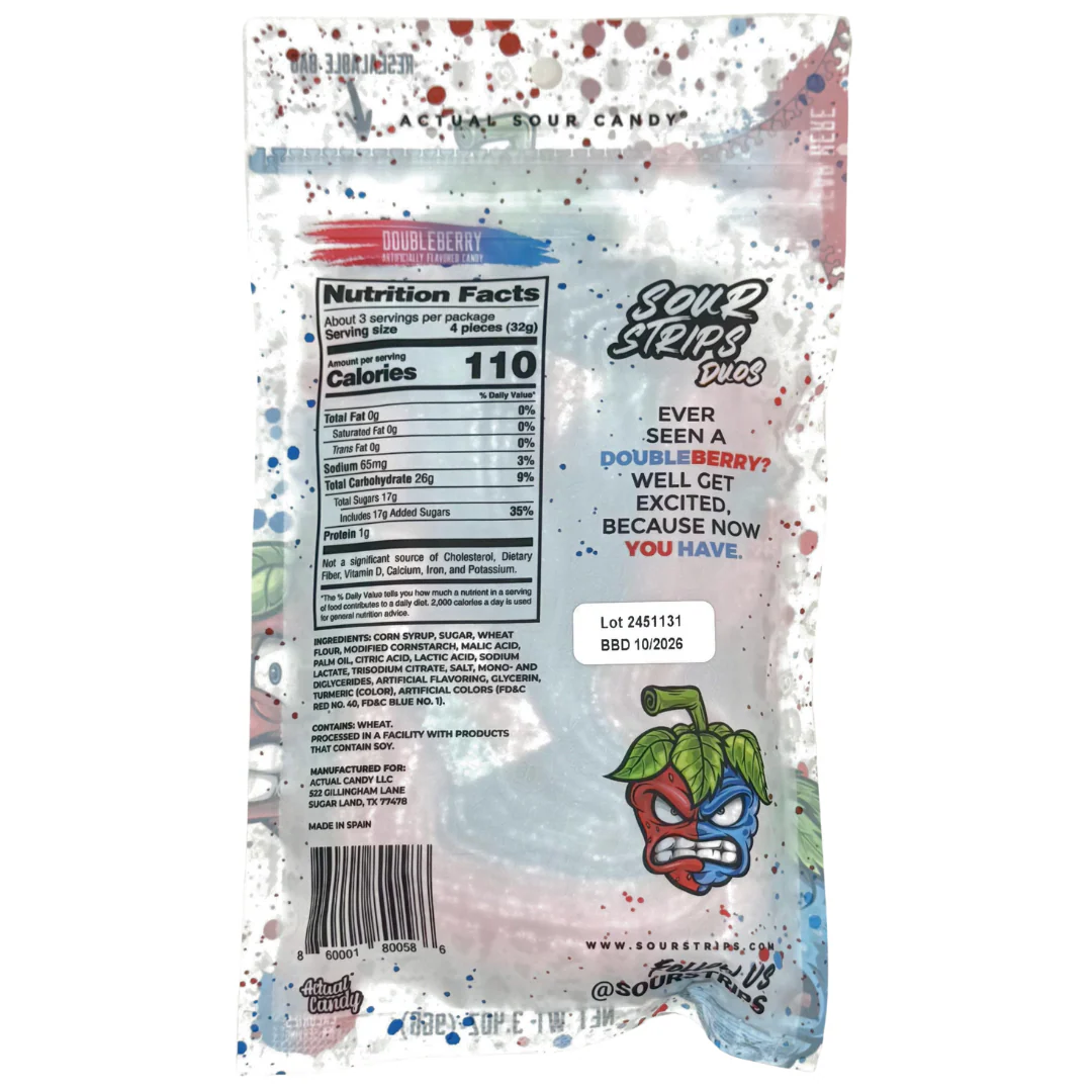 Sour Strips Doubleberry - 96g - Image 2