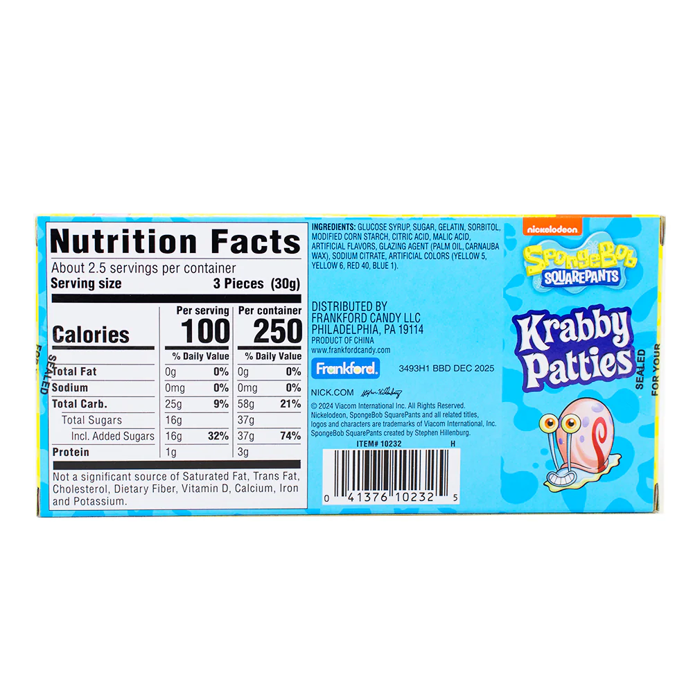 SpongeBob SquarePants Krabby Patties Candy Theater Pack - Image 3