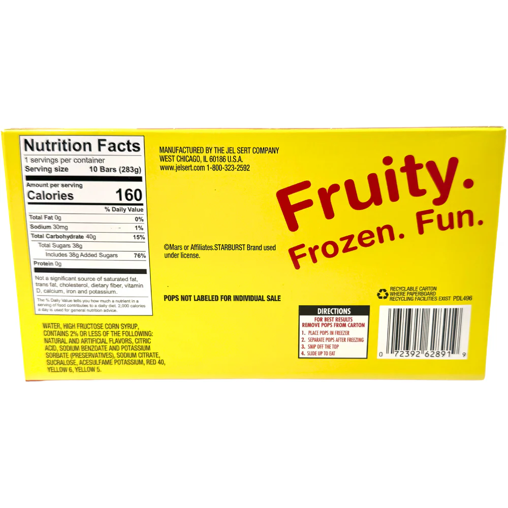Starburst Freezer Pops 10 Pack - 10oz - Image 2