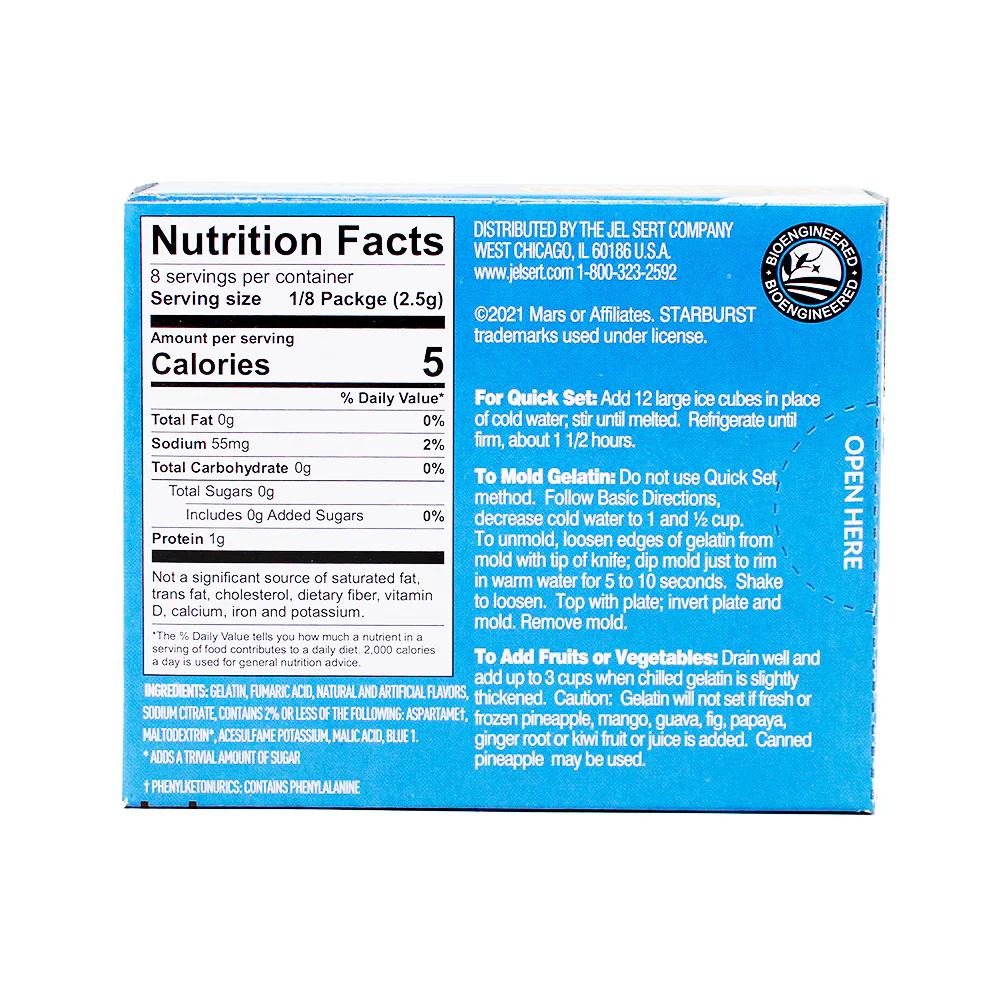 Starburst Sugar Free Gelatin Blue Raspberry - 18.3g - Image 3