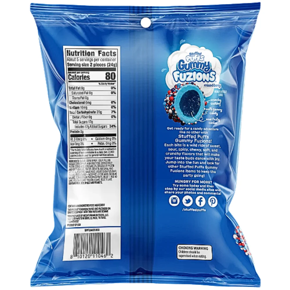 Stuffed Puffs Gummy Fuzions Mixed Berry - 120g - Image 2