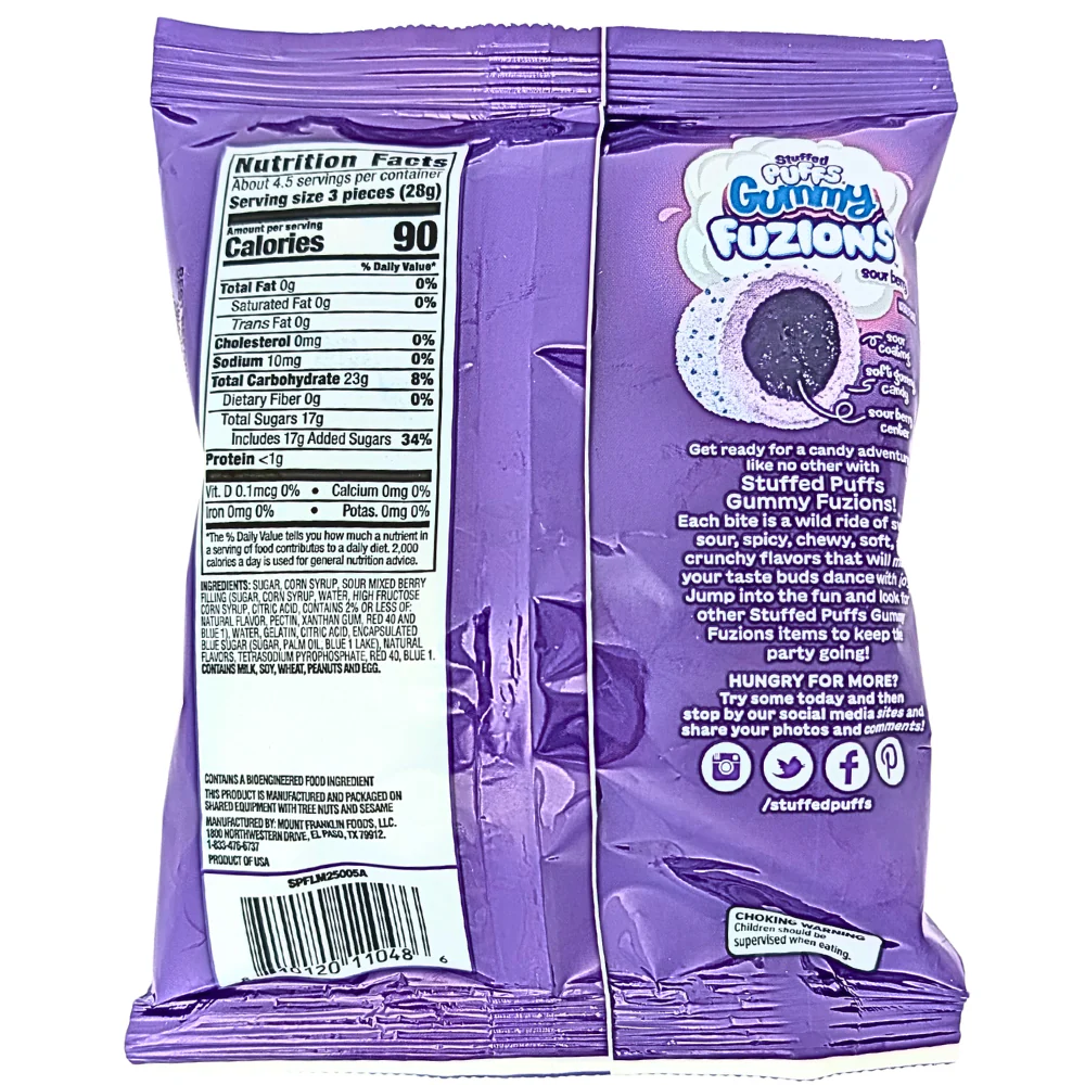 Stuffed Puffs Gummy Fuzions Sour Berry - 120g - Image 2