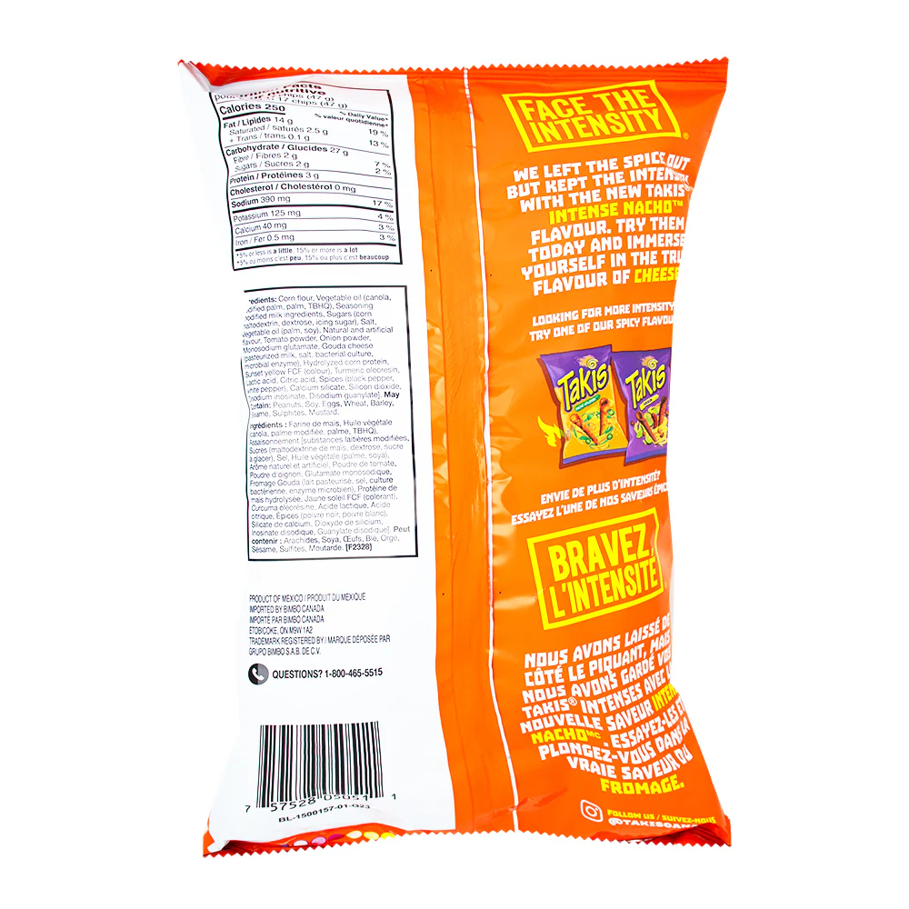 Takis Intense Nacho Tortilla Chips- 260g - Image 2