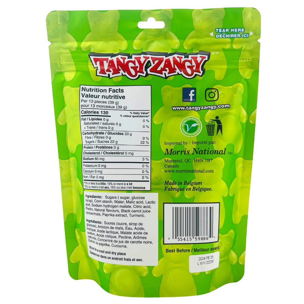 Tangy Zangy Sour Bears Candy - 226g - Image 2