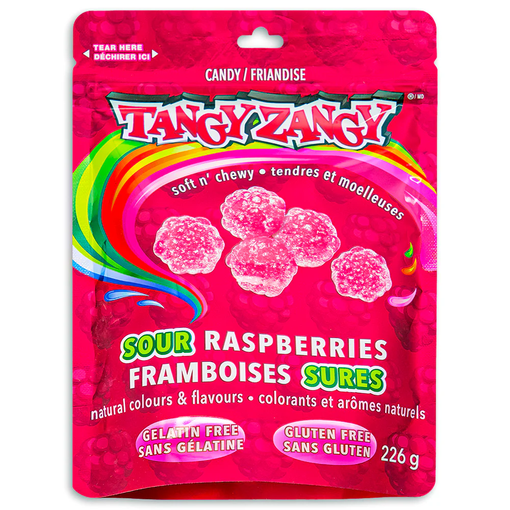 Tangy Zangy Sour Raspberries Candy - 226g - Image 2