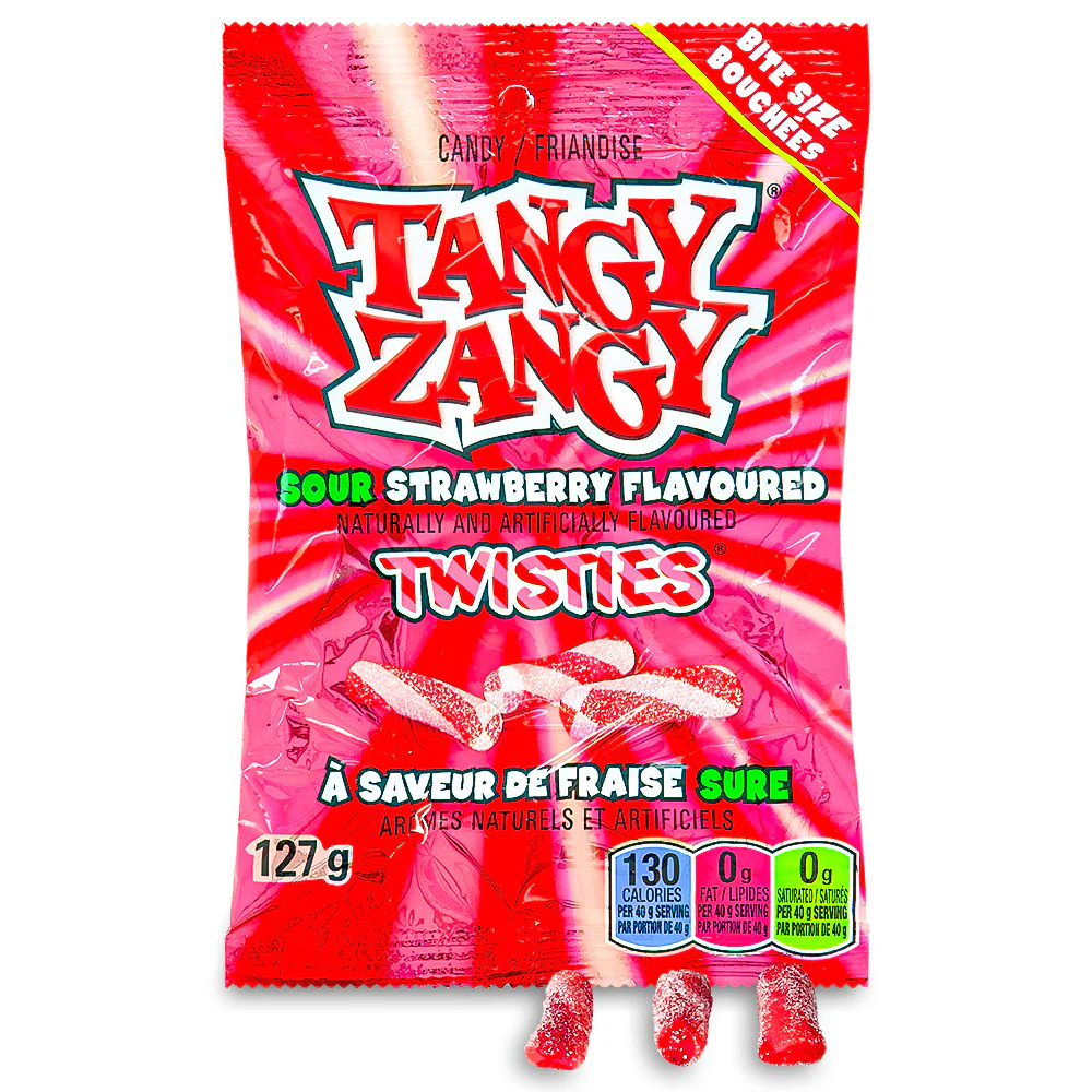 Tangy Zangy Sour Strawberry Twisties - 127g