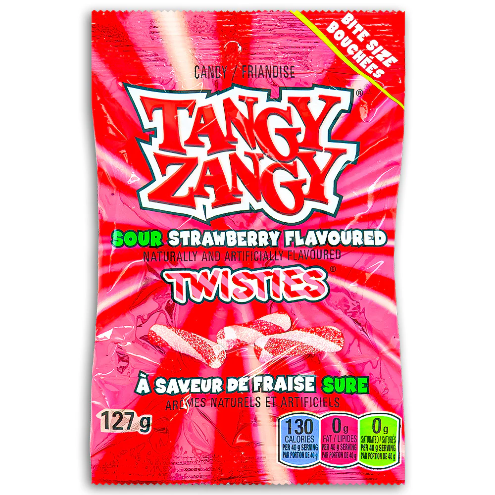 Tangy Zangy Sour Strawberry Twisties - 127g - Image 2