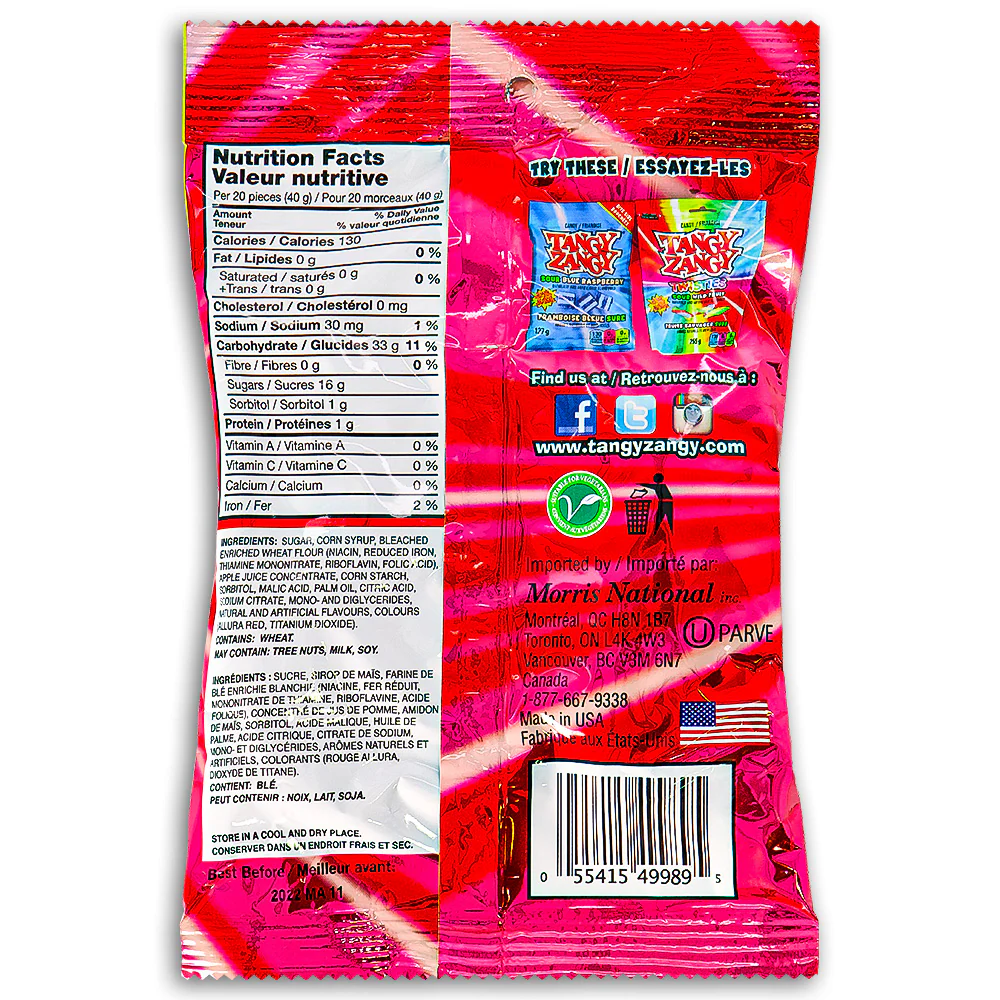Tangy Zangy Sour Strawberry Twisties - 127g - Image 3