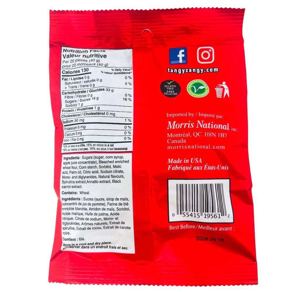 Tangy Zangy Sour Wild Fruit Squares - 127g - Image 2