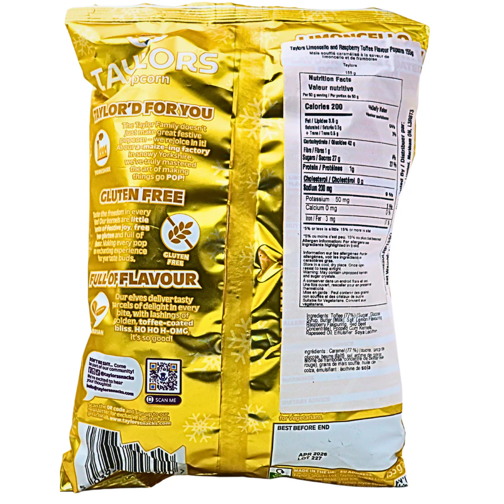 Taylors Limoncello & Raspberry Popcorn (UK) - 155g - Image 2