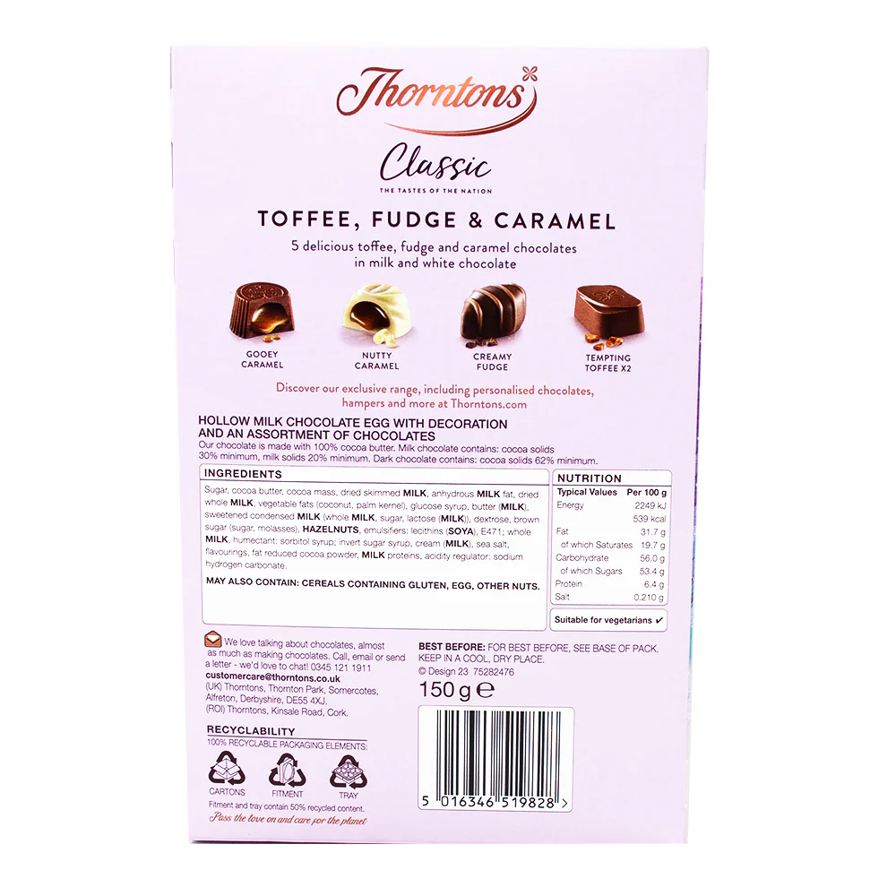 Thorntons Favourites Toffee, Fudge & Caramel Easter Egg (UK) - 150g - Image 3