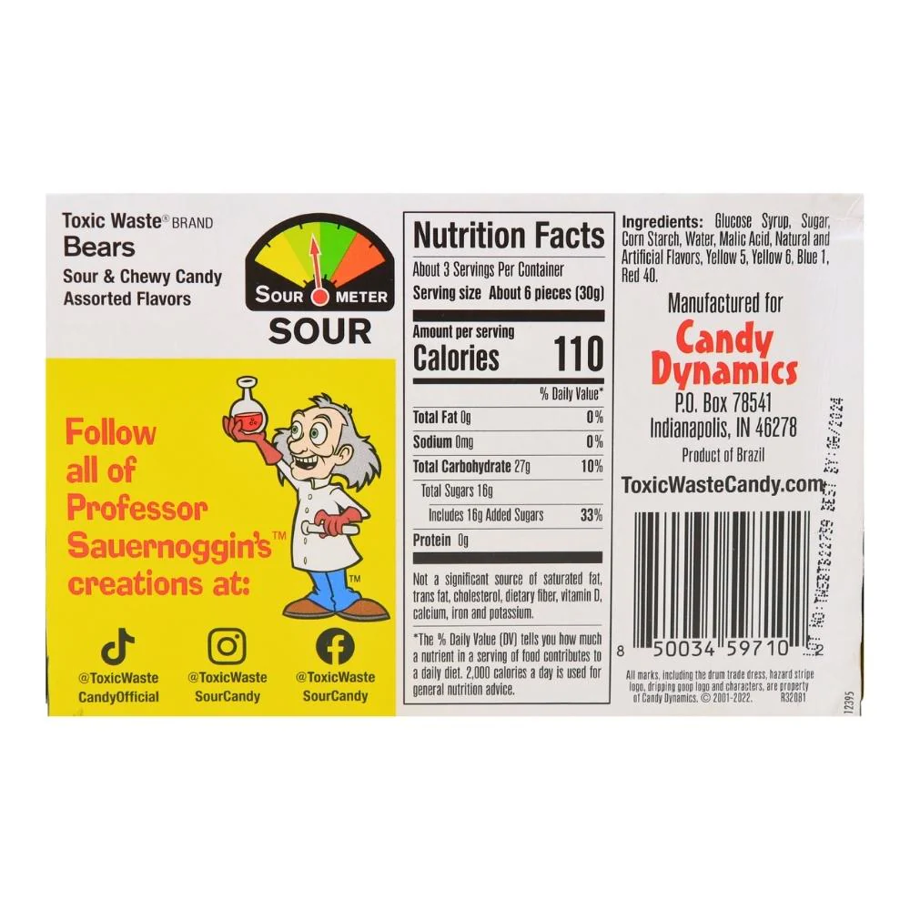 Toxic Waste Sour Bears Theater Box - 3oz - Image 2
