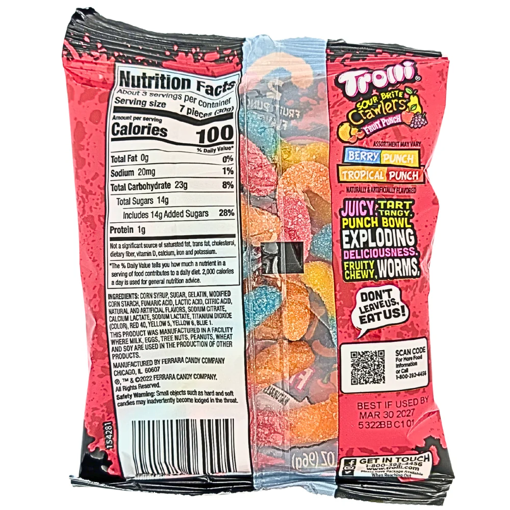 Trolli Sour Brite Crawlers Fruit Punch - 3.4oz - Image 2