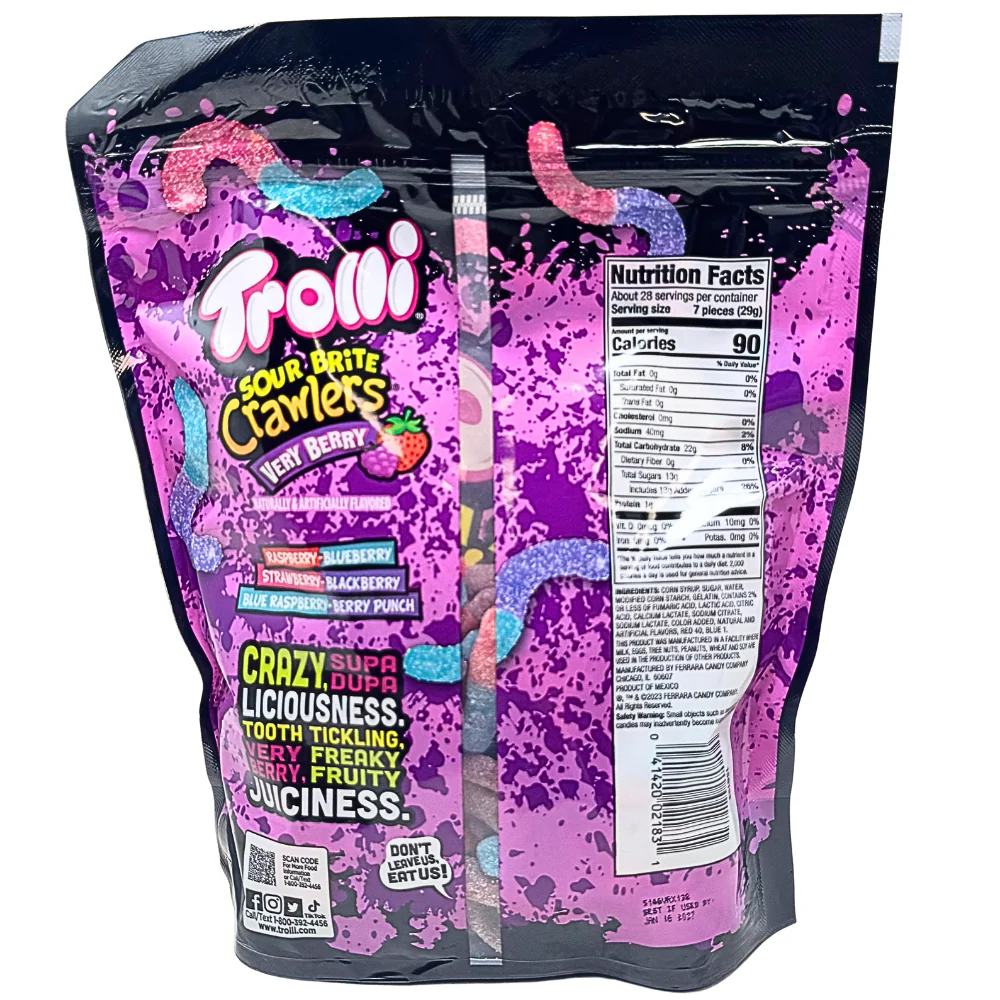 Trolli Sour Brite Crawlers Very Berry Resealable Bag - 28oz - Image 2