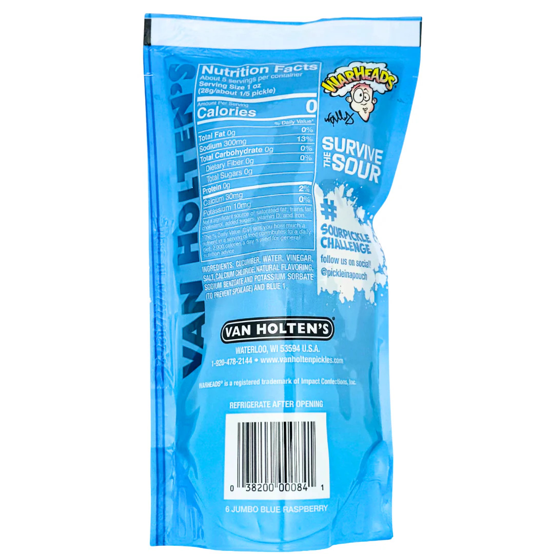 Van Holten's Pickle in-a Pouch Extreme Sour Blue Raspberry - Image 2