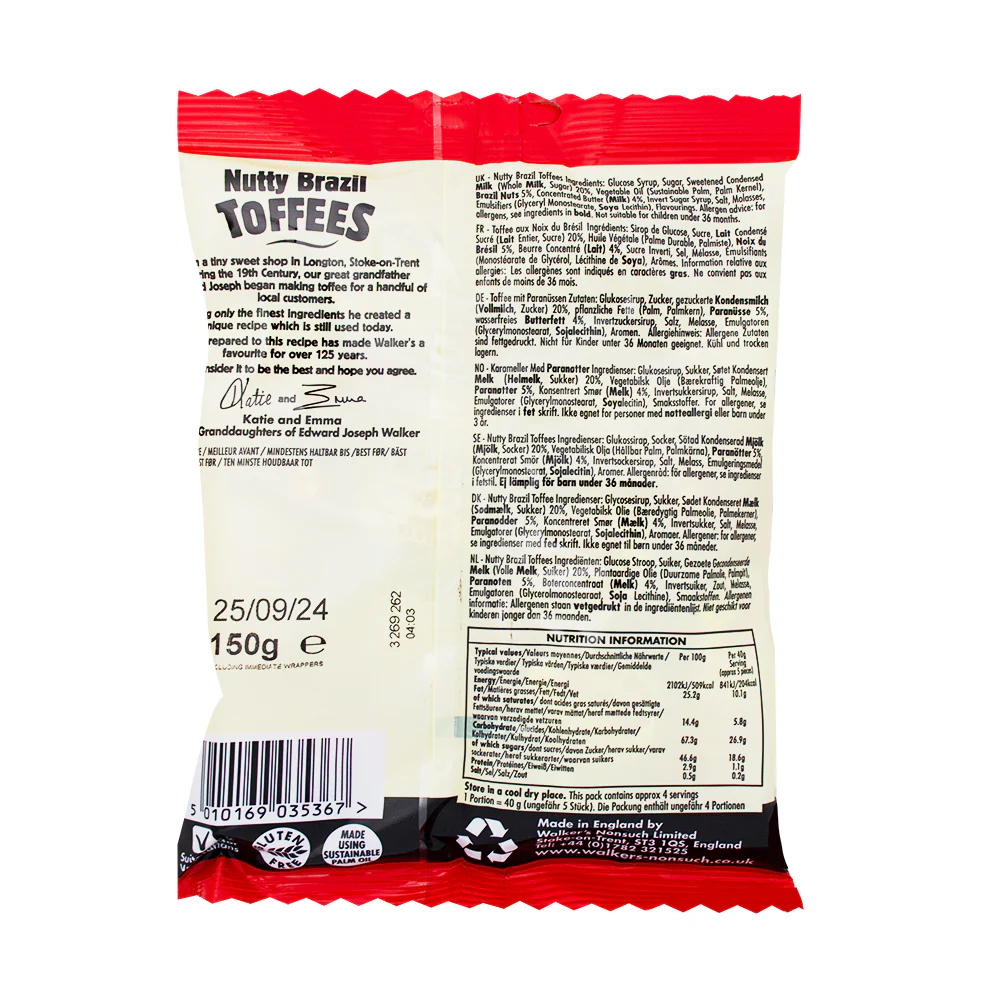 Walker's Nutty Brazil Toffees (UK) - 150g - Image 2