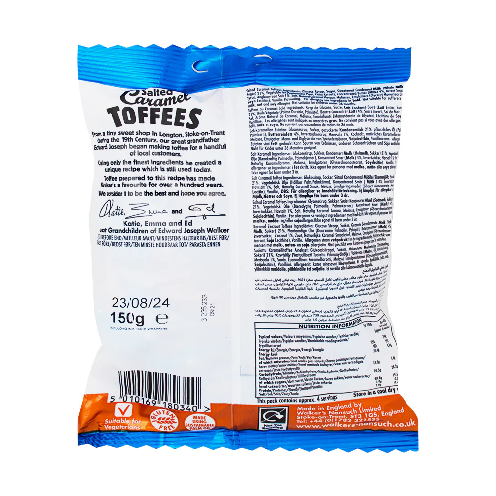 Walker's Salted Caramel Toffees (UK) - 150g - Image 2