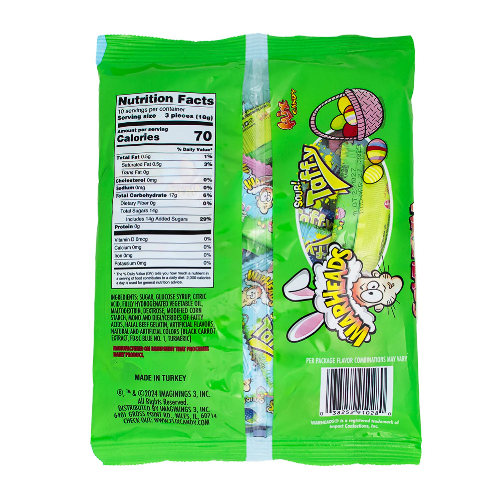 Warheads Sour Taffy 30 Pieces - 6.34oz - Image 2
