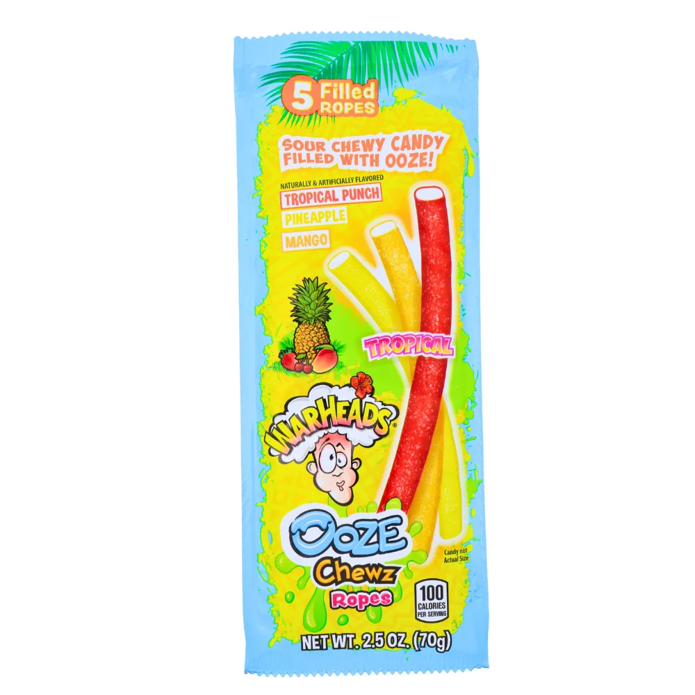 Warheads Ooze Chewz Tropical Ropes - 2.5oz