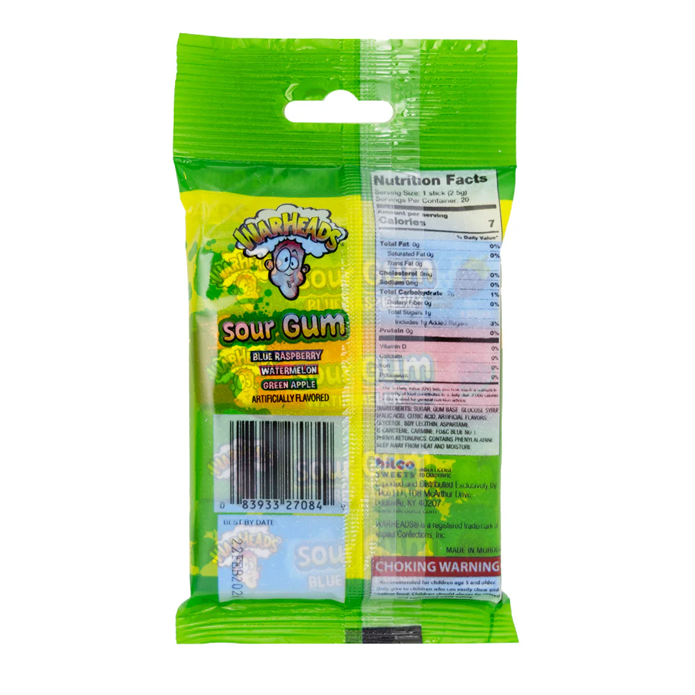 Warheads Sour Gum 4 Sticks - 50g - Image 2