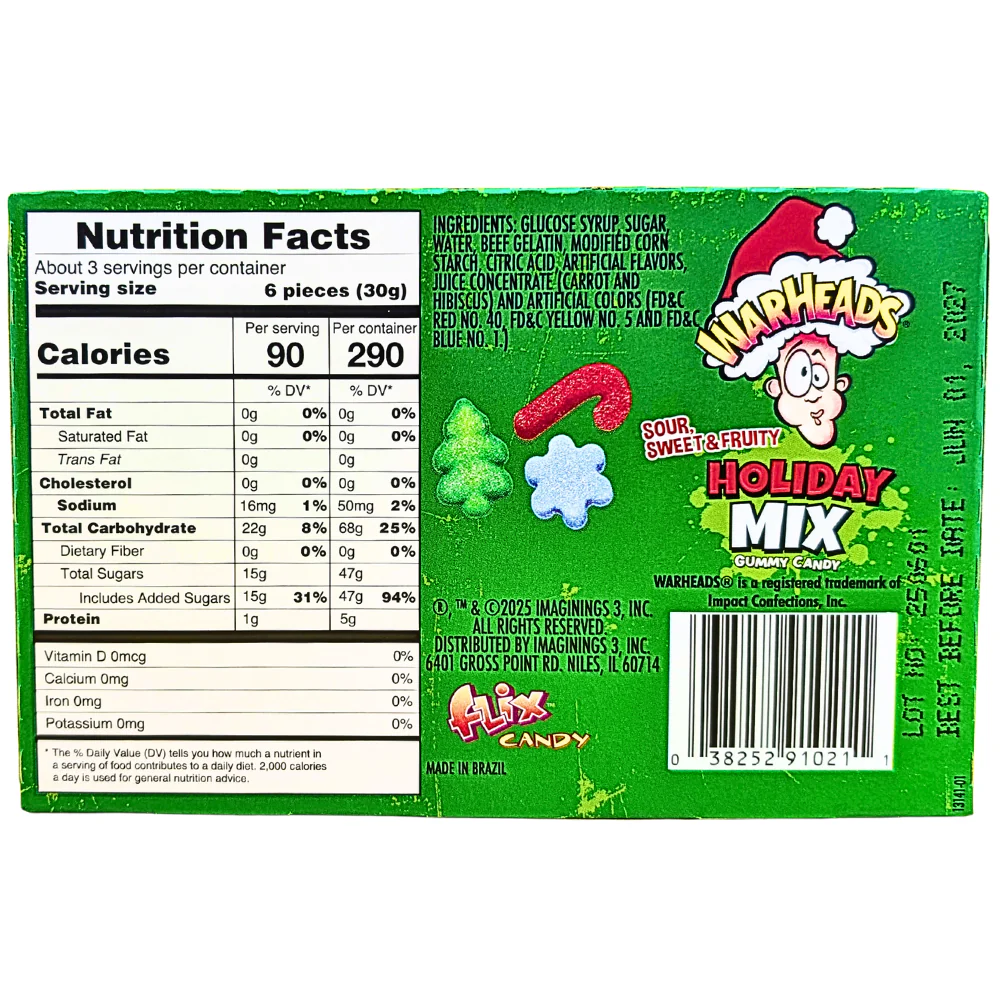 Warheads Sour Holiday Mix Gummies - 3oz - Image 3