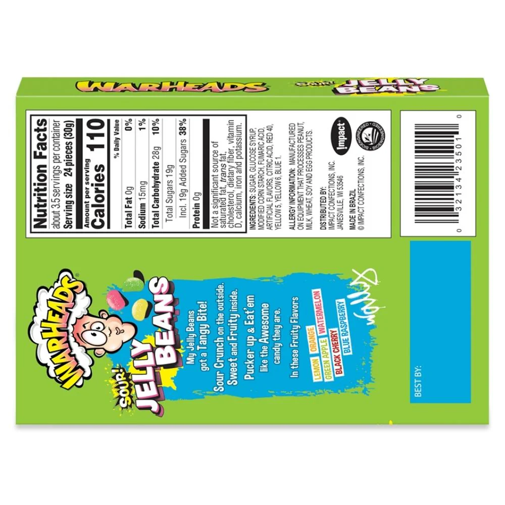 WarHeads Sour Jelly Beans Theatre Pack - 4oz - Image 2