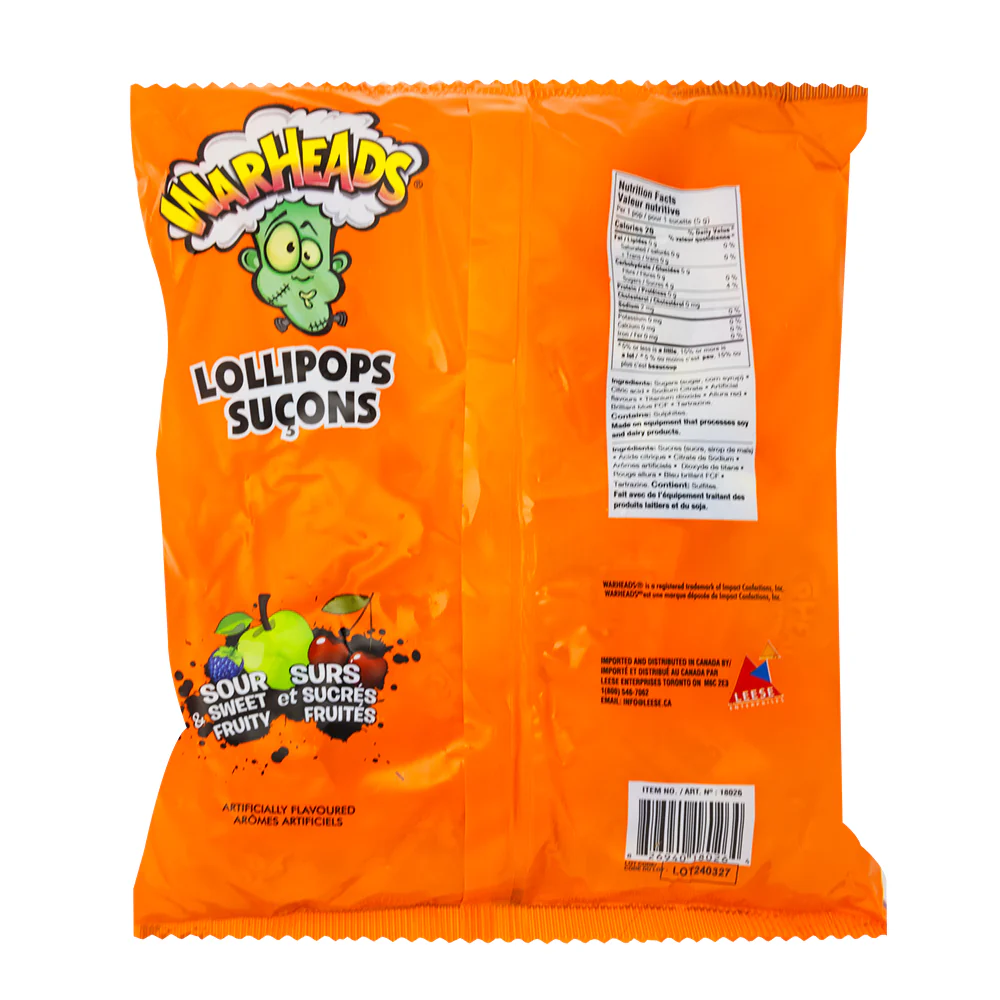Warheads Sour Lollipops - 75 Count - Image 2
