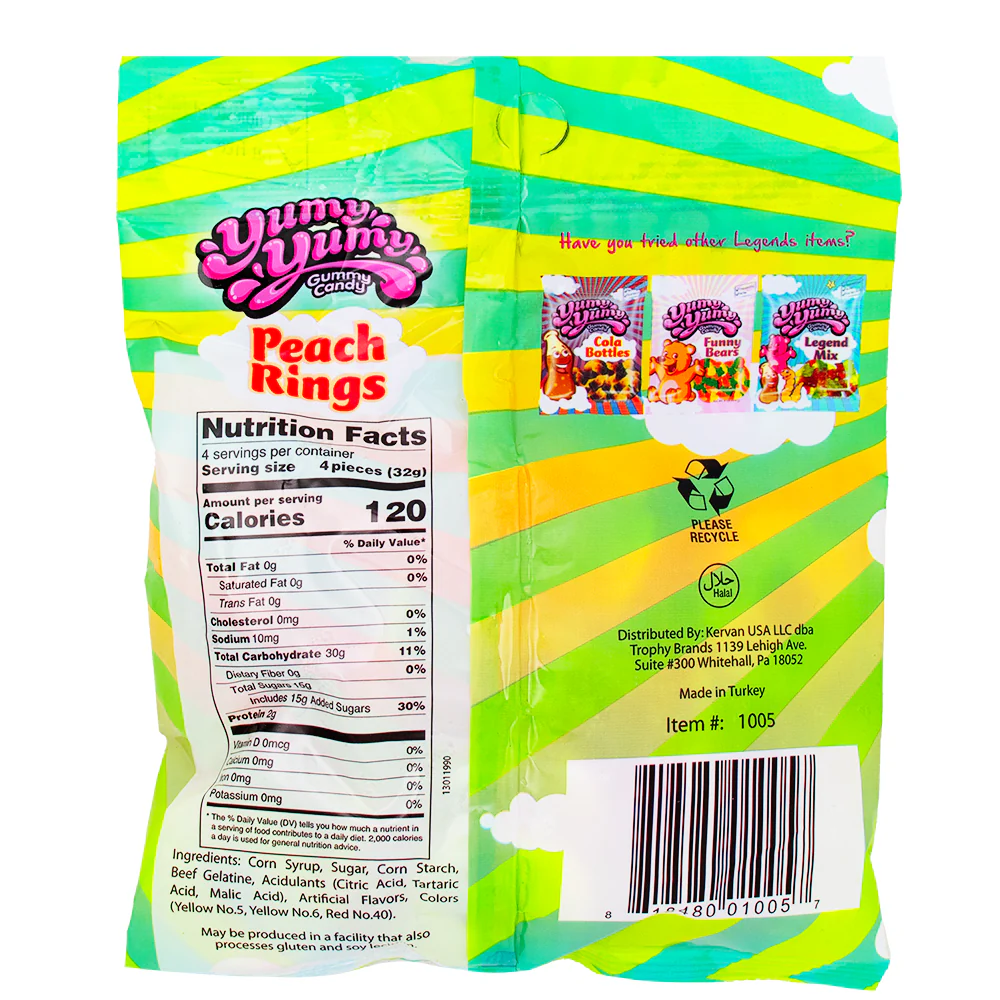 Yumy Yumy Peach Rings - 4.5oz - Image 2