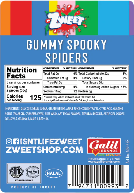 Zweet Gummies Sour Spiders - 10oz - Image 2