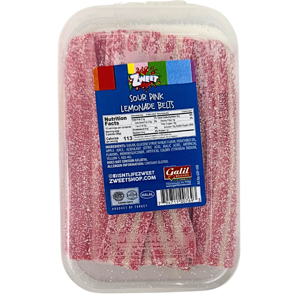 Zweet Sour Belts Pink Lemonade - 10oz - Image 2